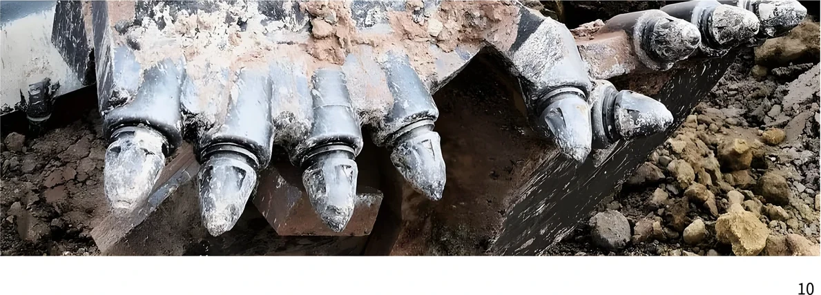 Round-shank picks for cobble ground on site