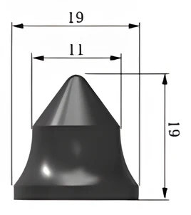 Cap carbide tip 19x61