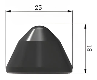 Cap carbide tip 25x18