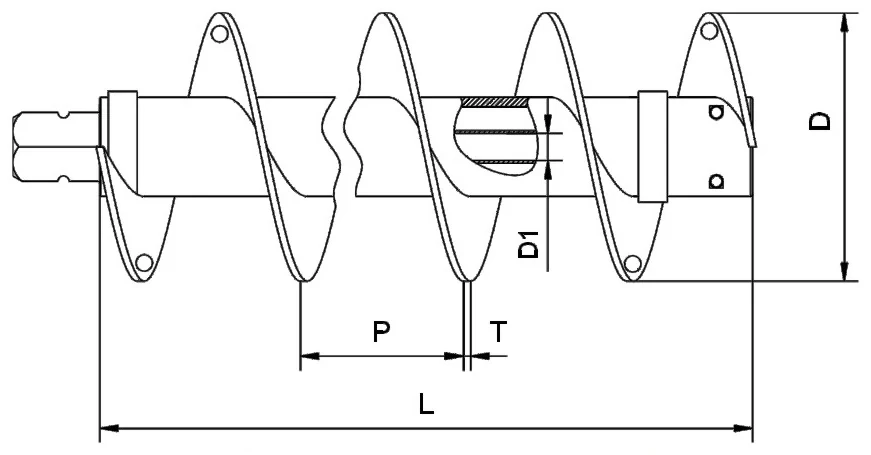 DTH hammer CFA rod — dimension drawing