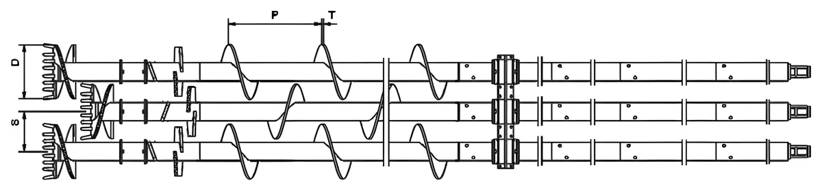 Triple-axis mixing CFA rod — dimension drawing