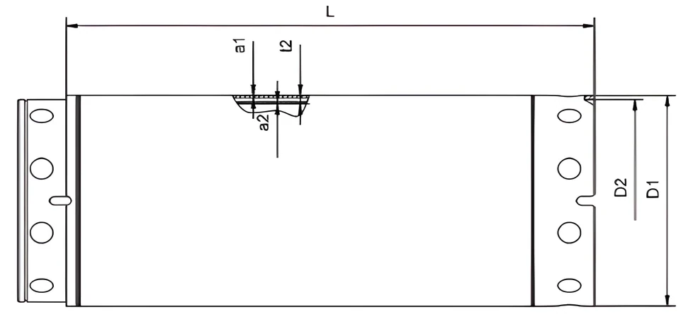 Double-wall casing — dimension drawing
