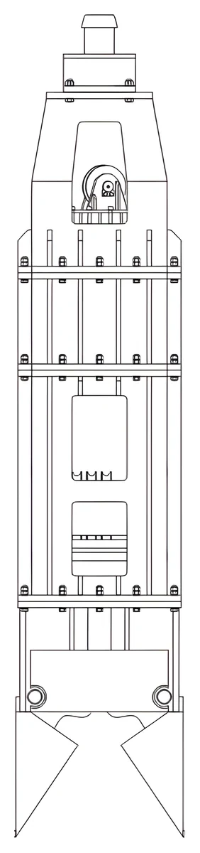 Hammer grab, type A — dimension drawing