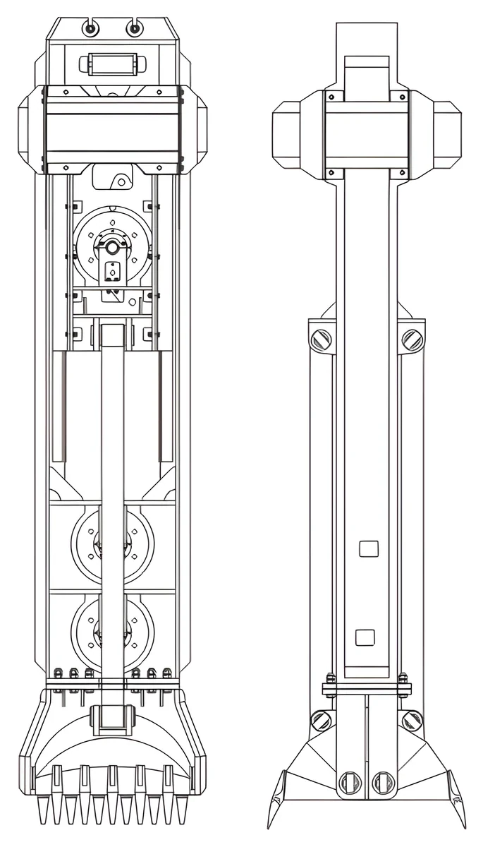 Hammer grab, type C — dimension drawing
