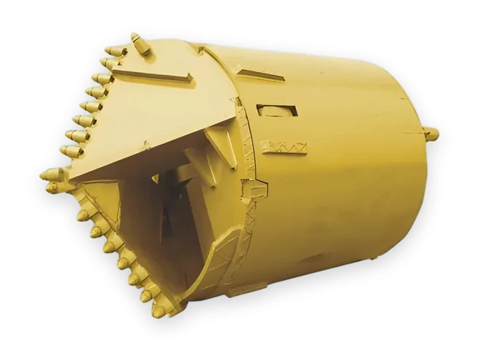 Drilling bucket with cone bottom