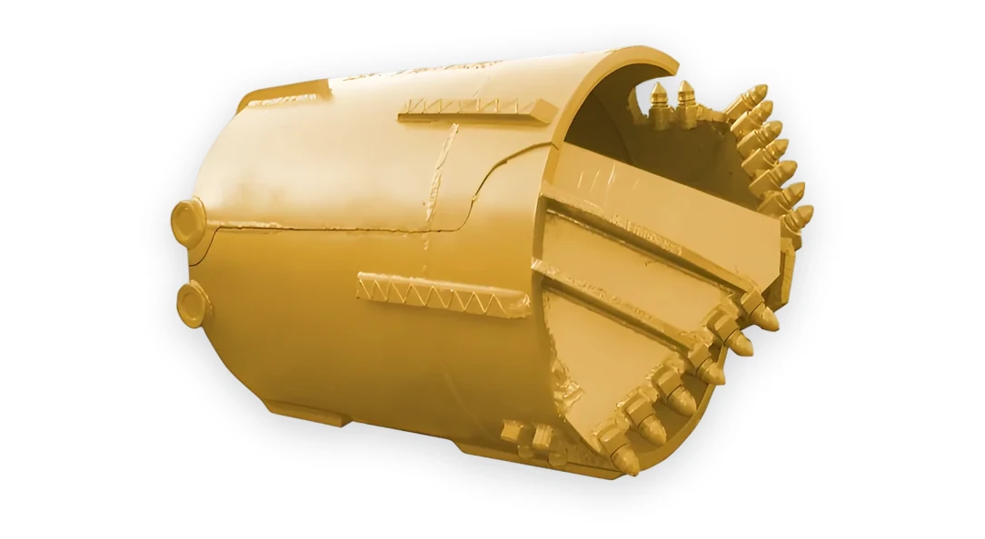 Clam drilling bucket, rock