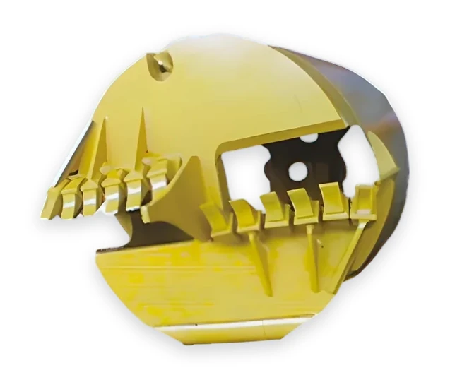 Single-bottom drilling bucket, flat teeth
