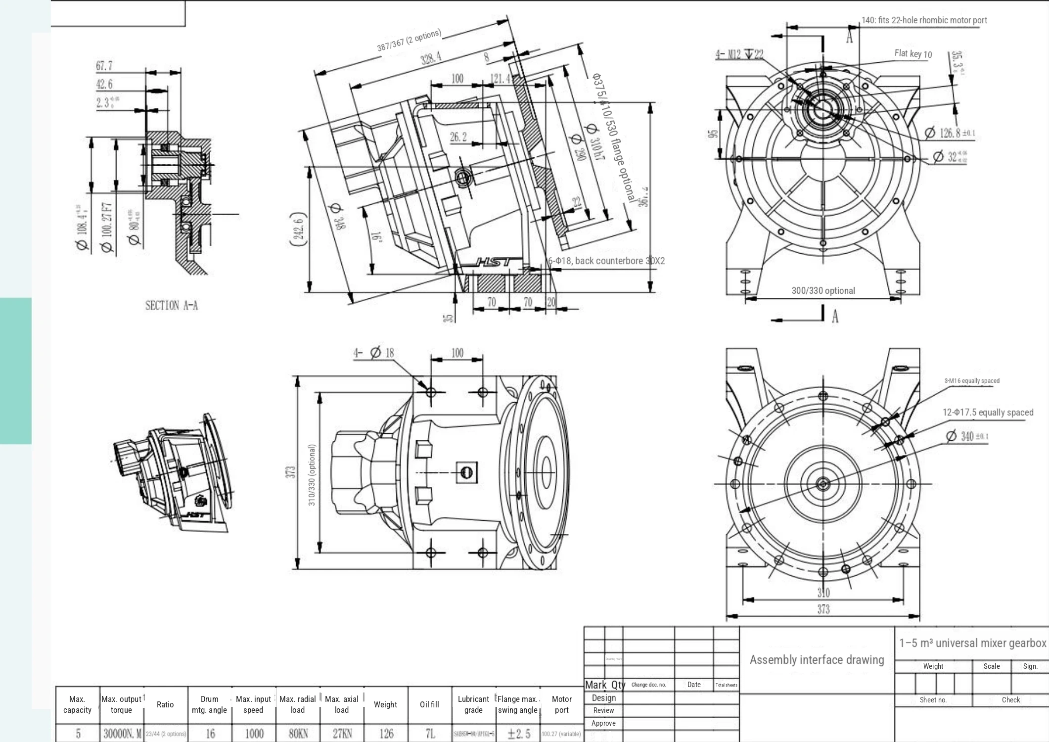Mixer truck drive, 1–5 m³