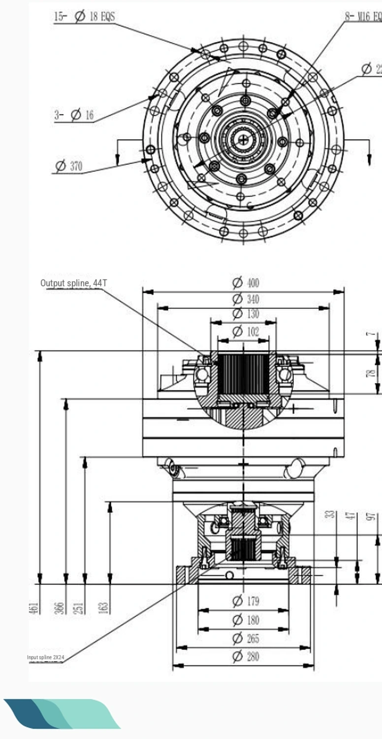 Rotary-head drive 2250, ratio 30.7
